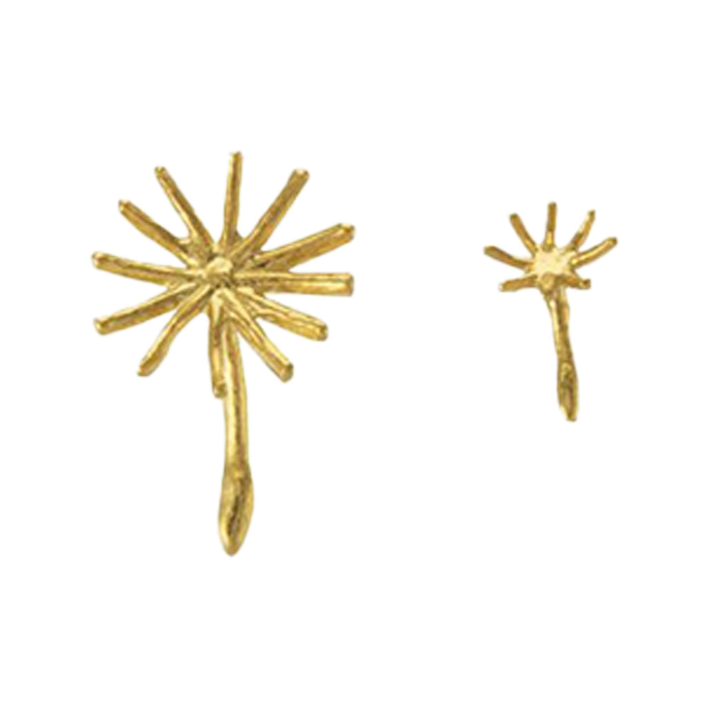 The Asymmetric Dandeloin fluff stud earrings in gold colour from the brand ALEX MONROE