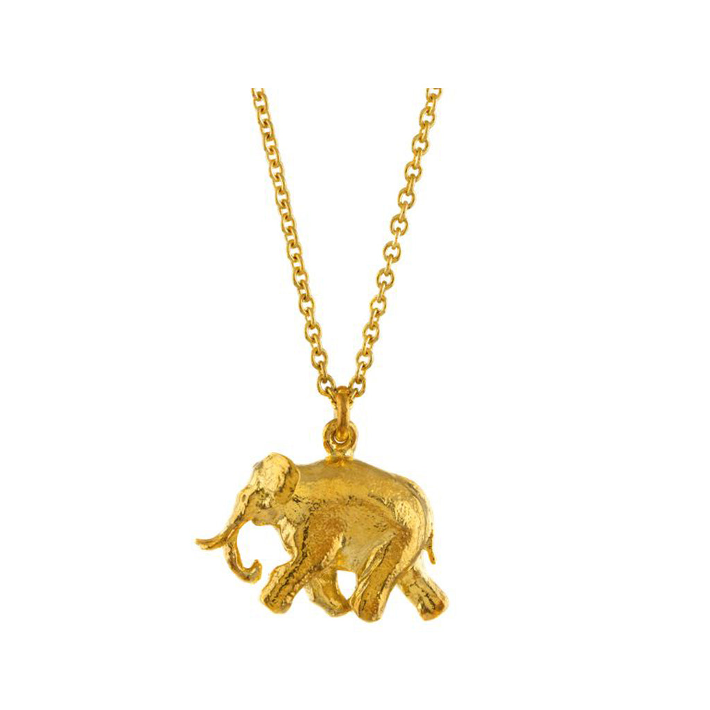 The Indian elephant necklace in gold colour from the rband ALEX MONROE