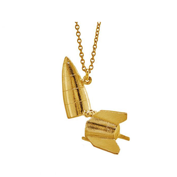 The rocket locket necklacr in gold colour from the brand ALEX MONROE