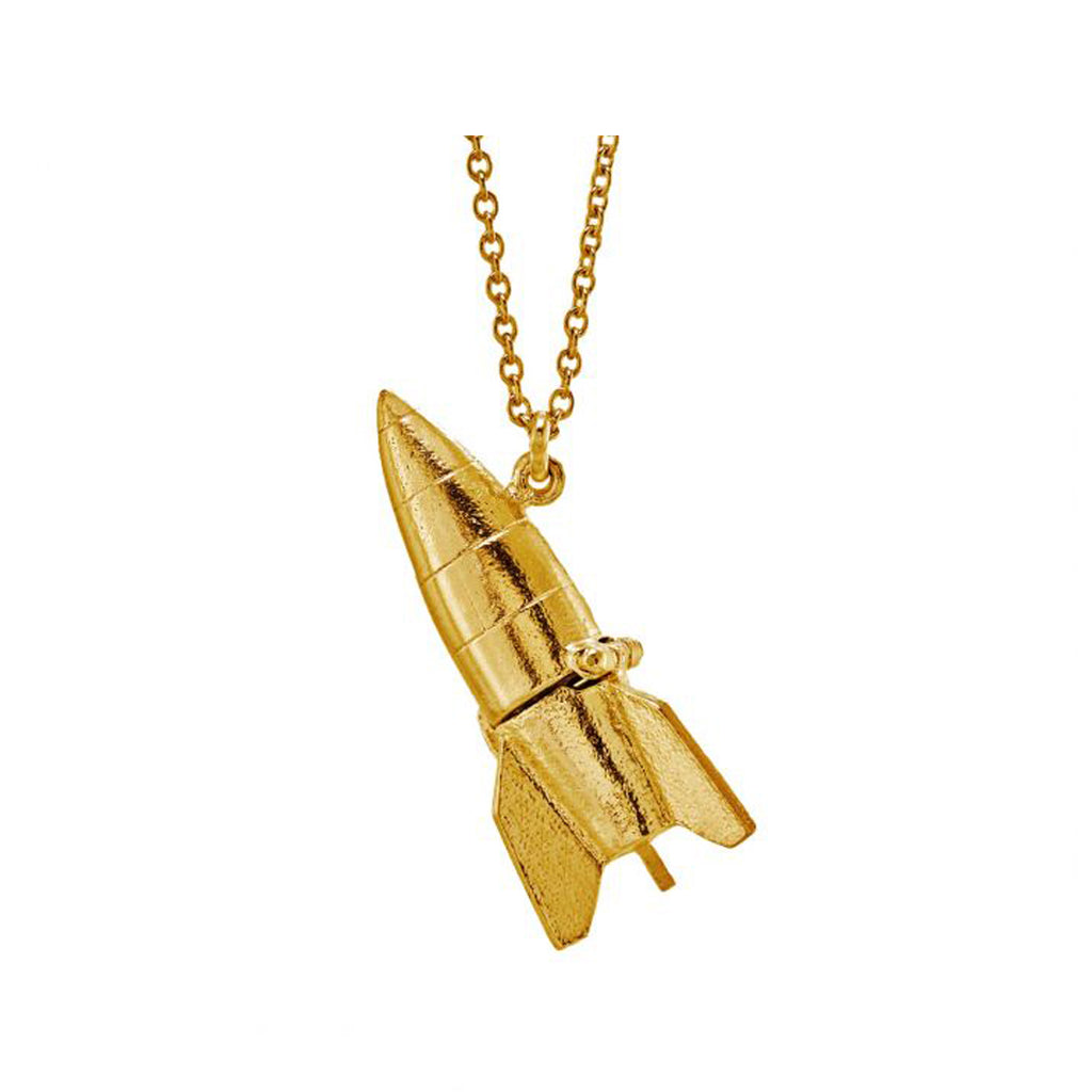 The rocket locket necklace in gold colour from the brand ALEX MONROE