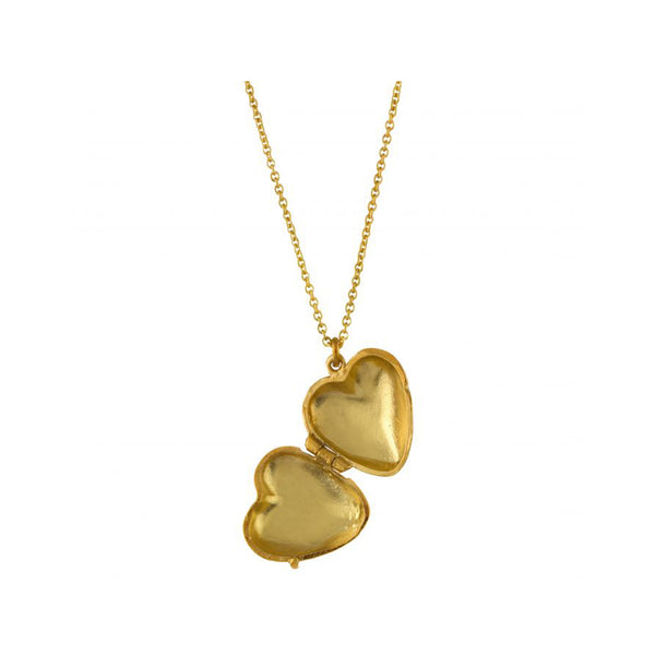 The Victoriana keepsake heart locket necklace in gold colour from the brand ALEX MONROE