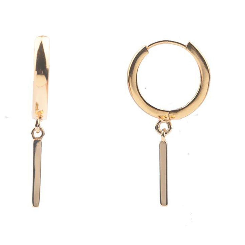 The bar earrings in gold colour from the brand ALL THE LUCK IN THE WORLD