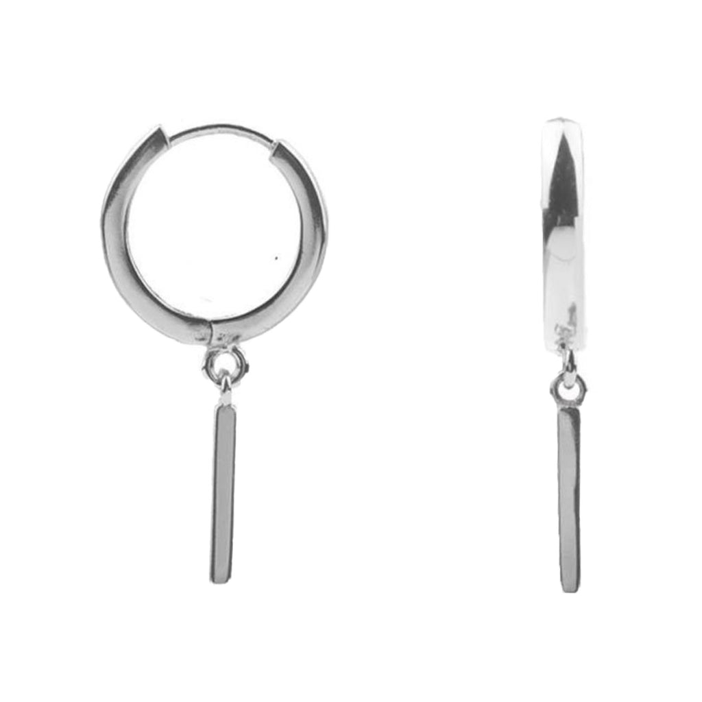 The bar earrings in silver colour from the brand ALL THE LUCK IN THE WORLD