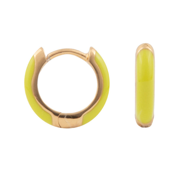 The bloom earrings in gold and lime colour from the brand ALL THE LUCK IN THE WORLD