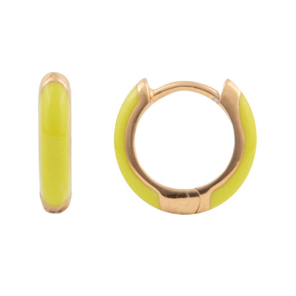 The bloom earrings in gold and lime colour from the brand ALL THE LUCK IN THE WORLD