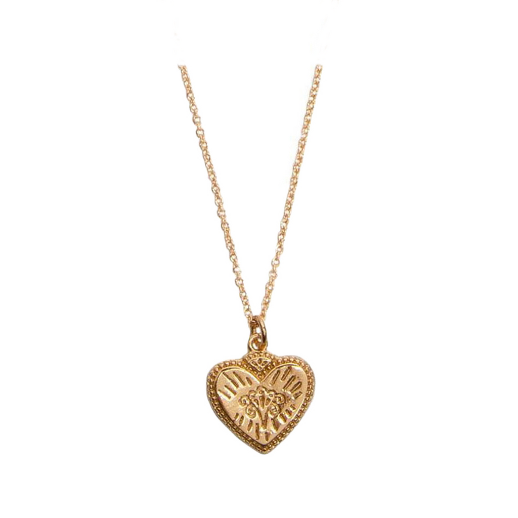 The burst heart necklace in gold colour from the brand ALL THE LUCK IN THE WORLD