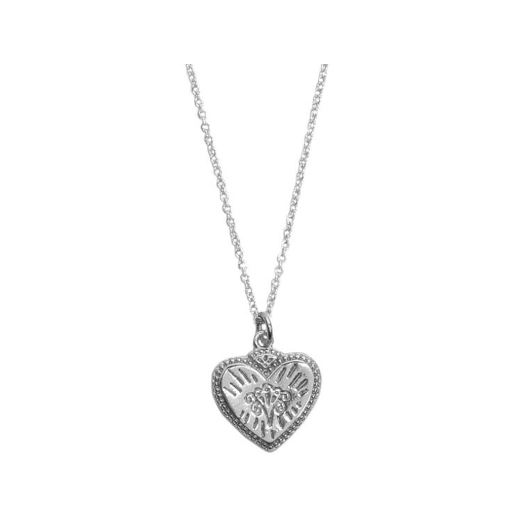 The burst heart necklace in silver colour from the brand ALL THE LUCK IN THE WORLD