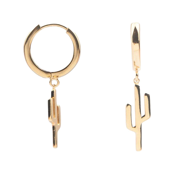 The cactus earrings in gold colour from the brand ALL THE LUCK IN THE WORLD