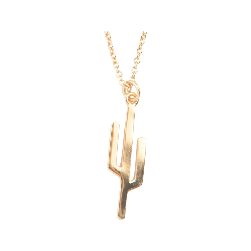 The cactus necklace in gold colour from the brand ALL THE LUCK IN THE WORLD