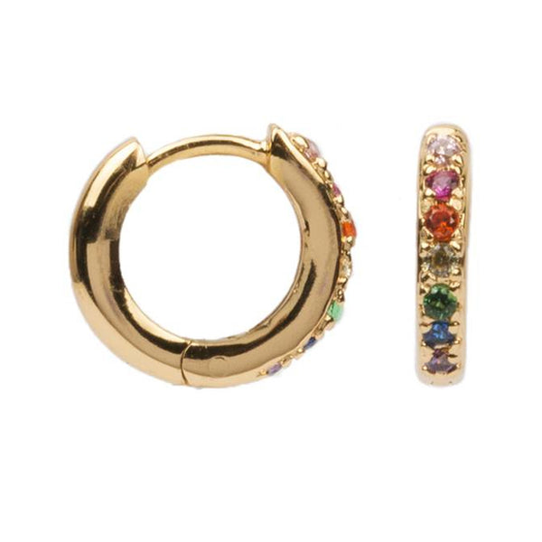 The creole earrings in gold and multicolour colour from the brand ALL THE LUCK IN THE WORLD