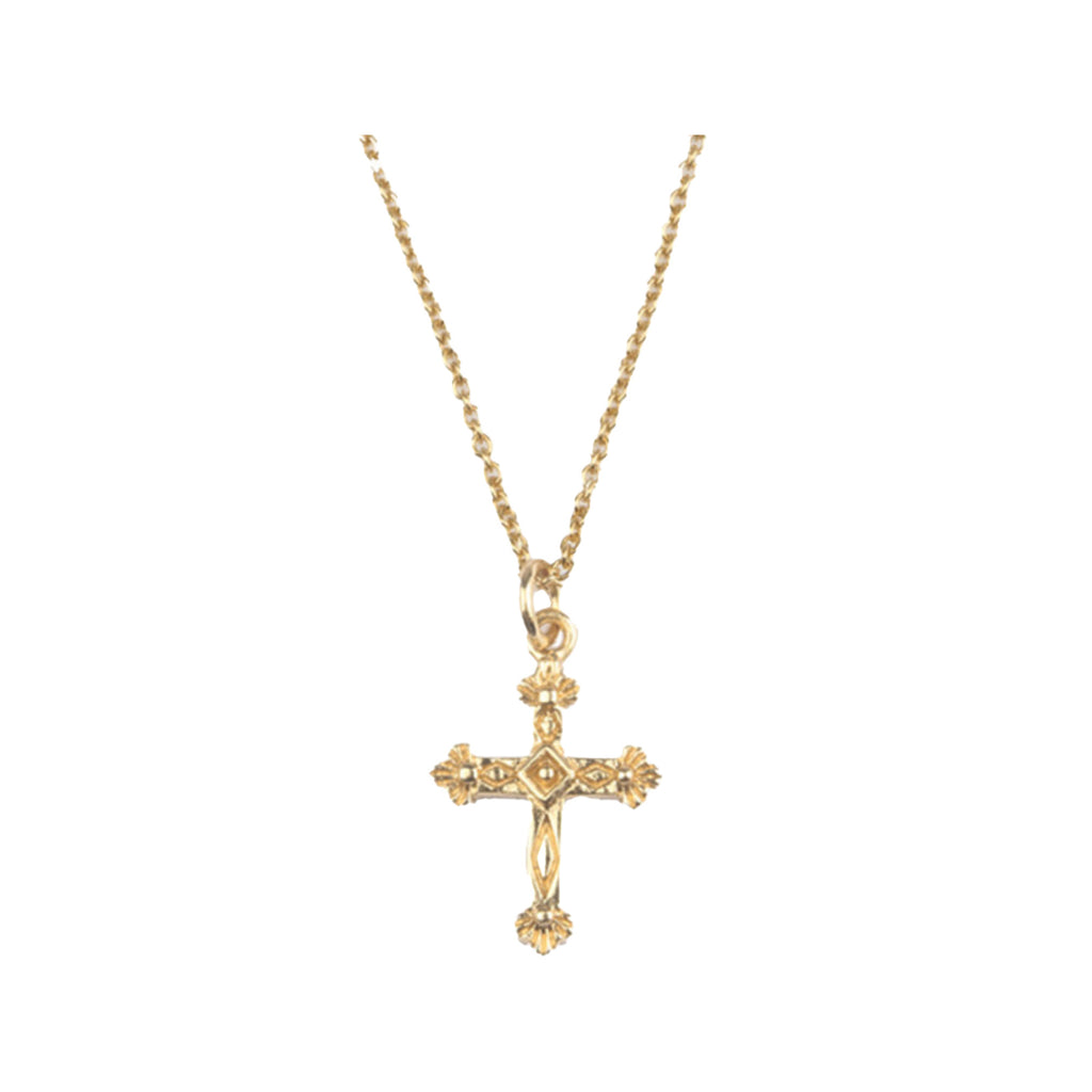 The cross necklace in gold colour from the brand ALL THE LUCK IN THE WORLD