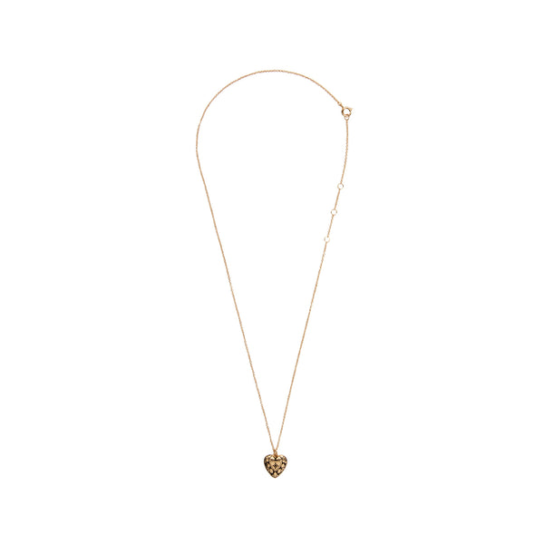 The diamond heart necklace in gold and black colour from the brand ALL THE LUCK IN THE WORLD