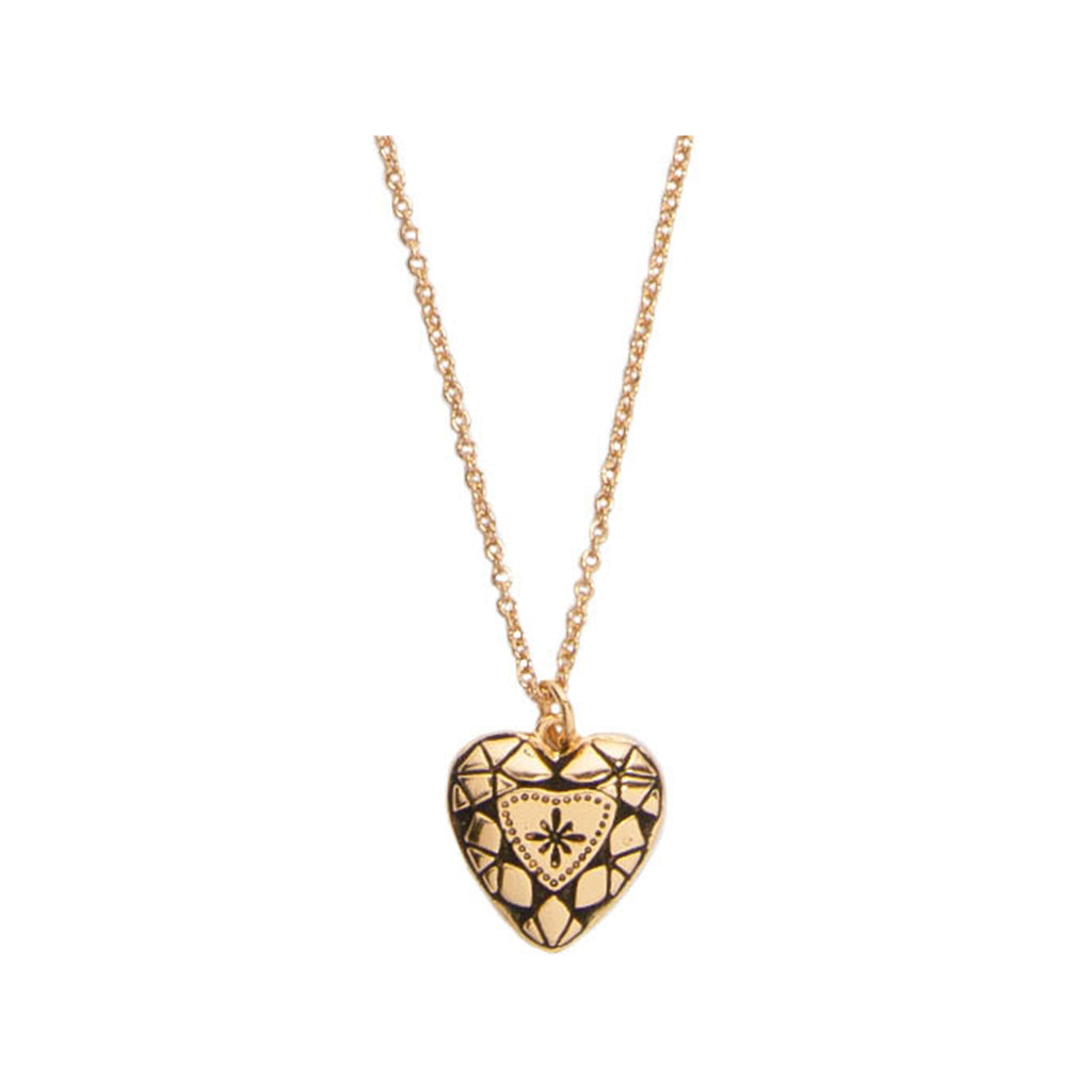 The diamond heart necklace in gold and black colour from the brand ALL THE LUCK IN THE WORLD