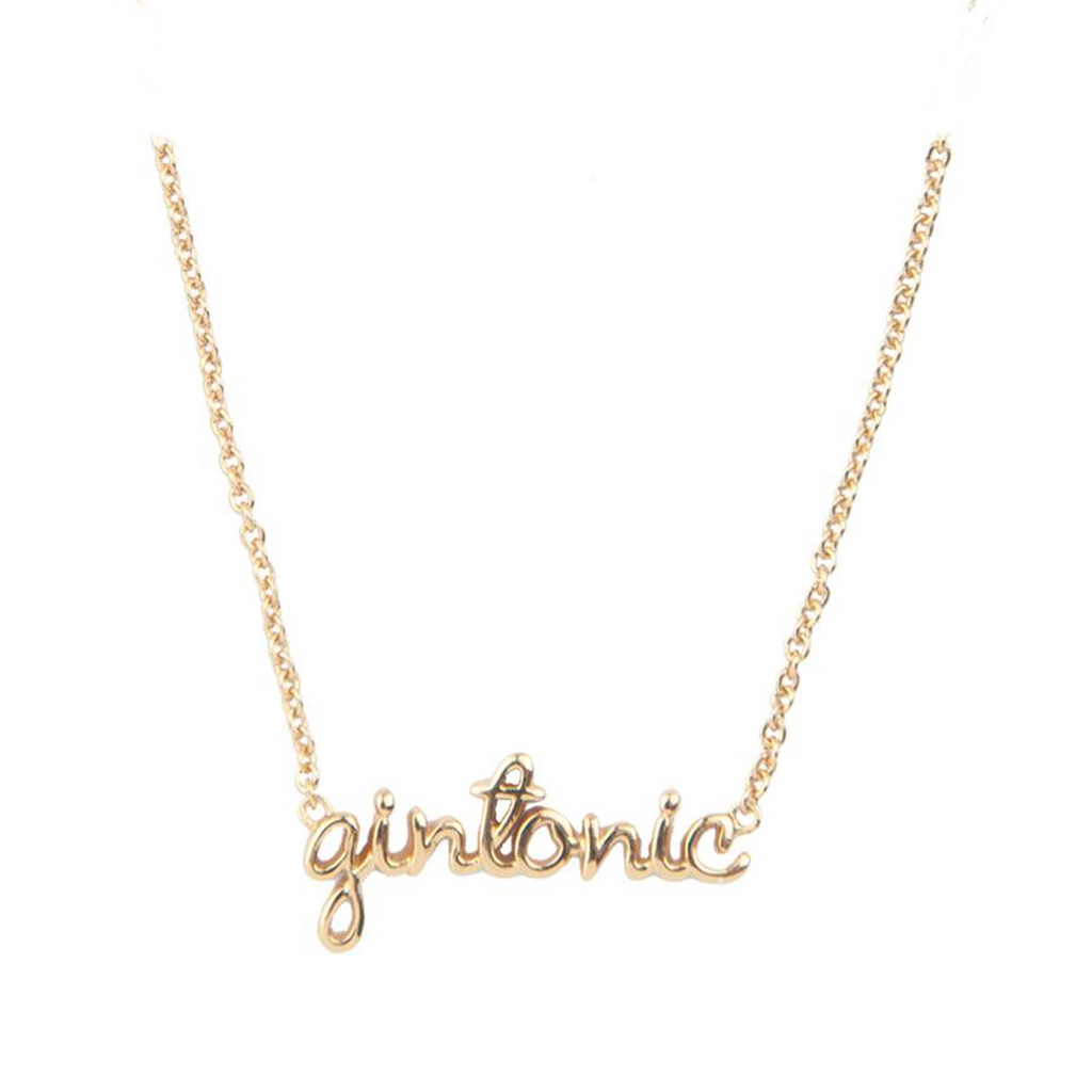 The gin tonic necklace in gold colour from the brand ALL THE LUCK IN THE WORLD