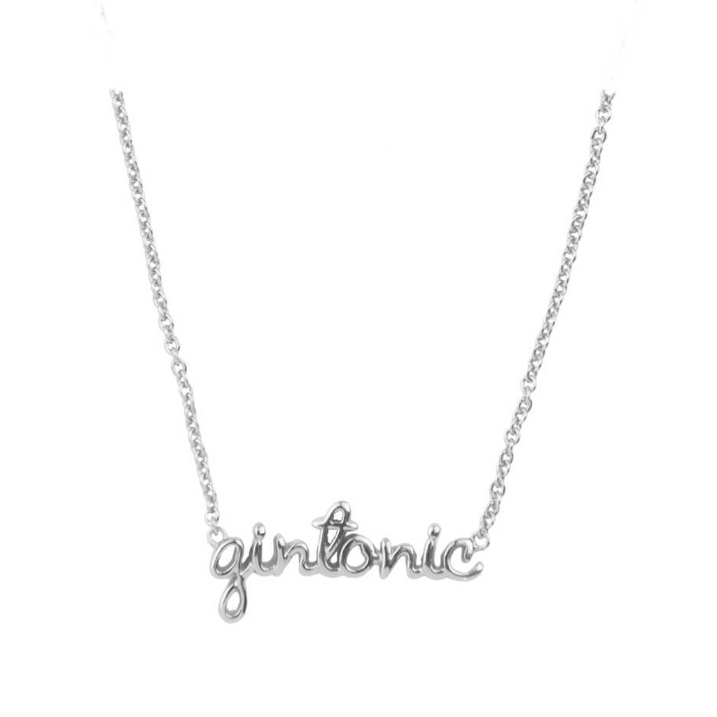 The gin tonic necklace in silver colour from the brand ALL THE LUCK IN THE WORLD