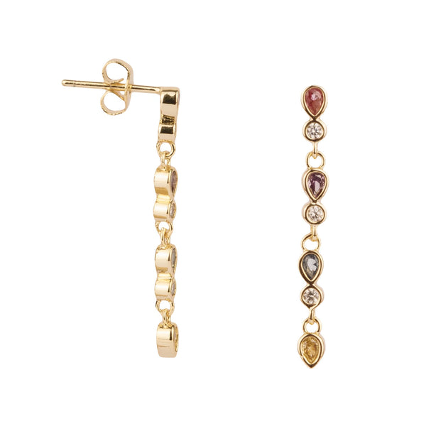 The hanging stones earrings in gold and multicolour colour from the brand ALL THE LUCK IN THE WORLD