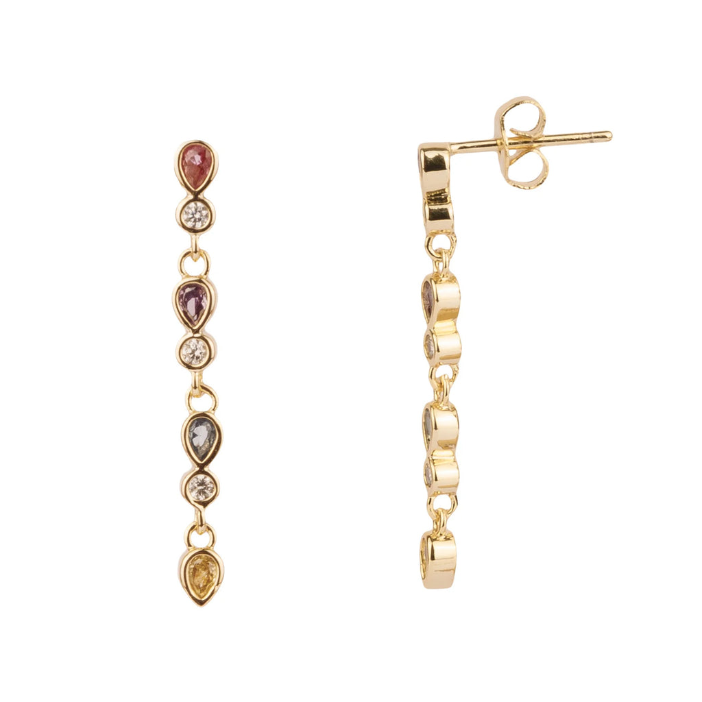 The hanging stones earrings in gold and multicolour colour from the brand ALL THE LUCK IN THE WORLD