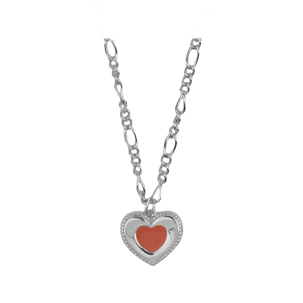 The heart dots neckalce in silver and orange colour from the brand ALL THE LUCK IN THE WORL