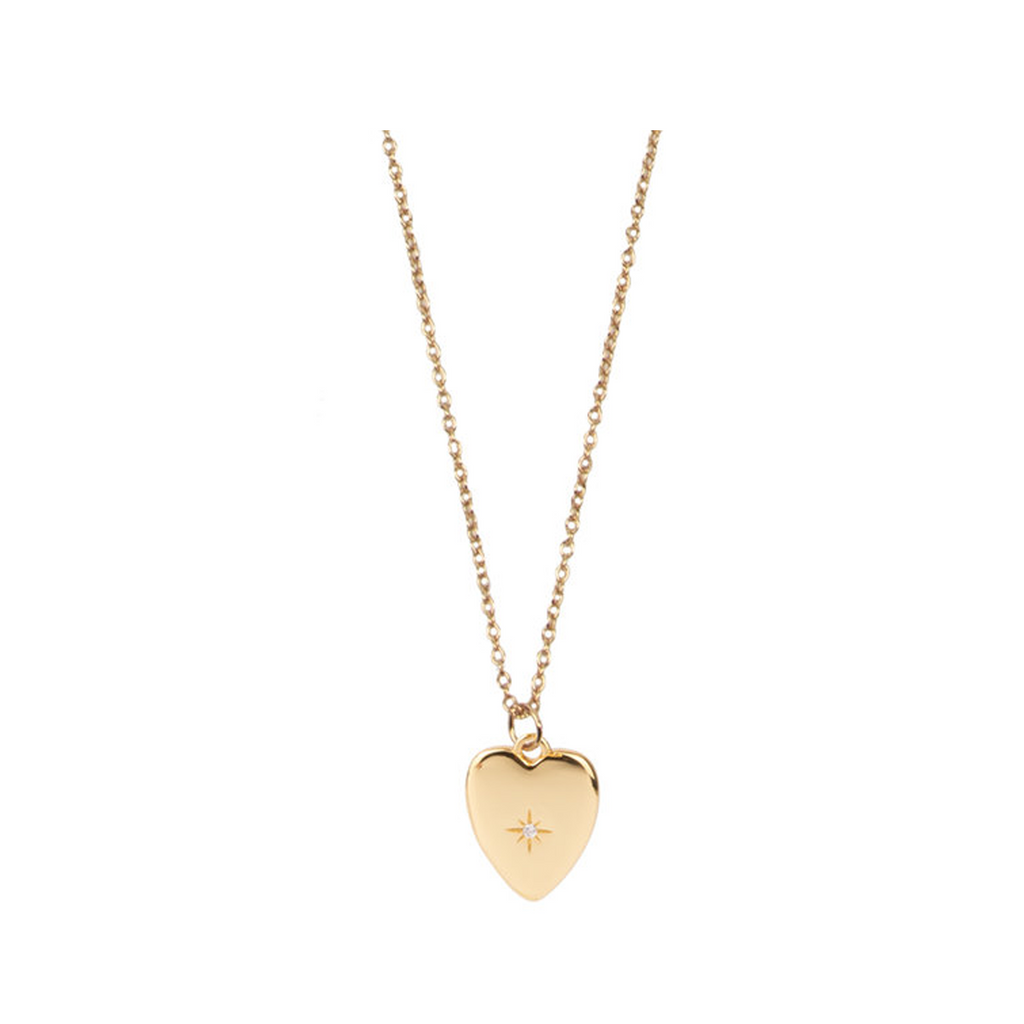 The Heart Star necklace in gold and clear colours from the brand ALL THE LUCK IN THE WORLD.