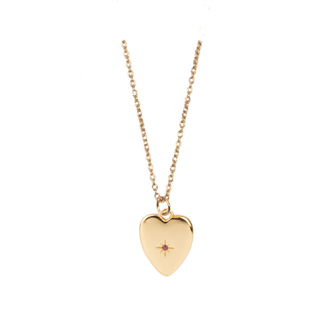 The heart star necklace in gold and pink colours from the brand ALL THE LUCK IN THE WORLD