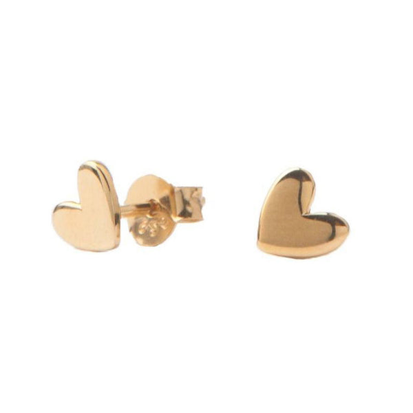 The heart stud earrings in gold colour from the brand ALL THE LUCK IN THE WORLD