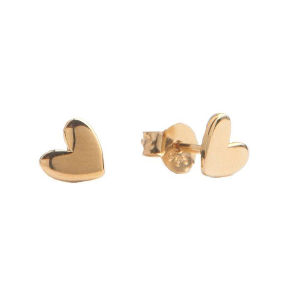 The heart stud earrings in gold colour from the brand ALL THE LUCK IN THE WORLD