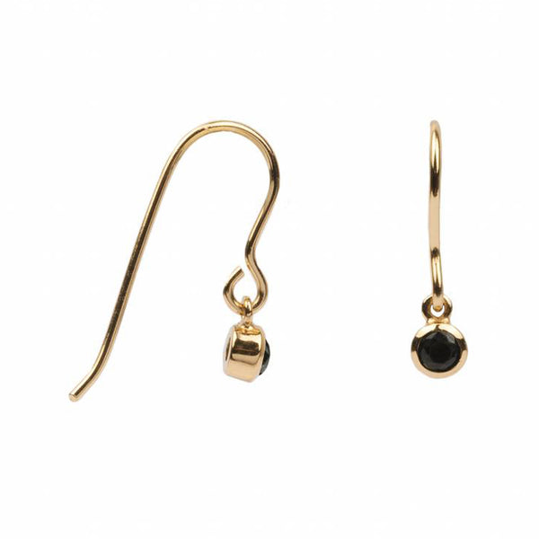 The hook onyx earrings in gold and black colour from the brand ALL THE LUCK IN THE WORLD