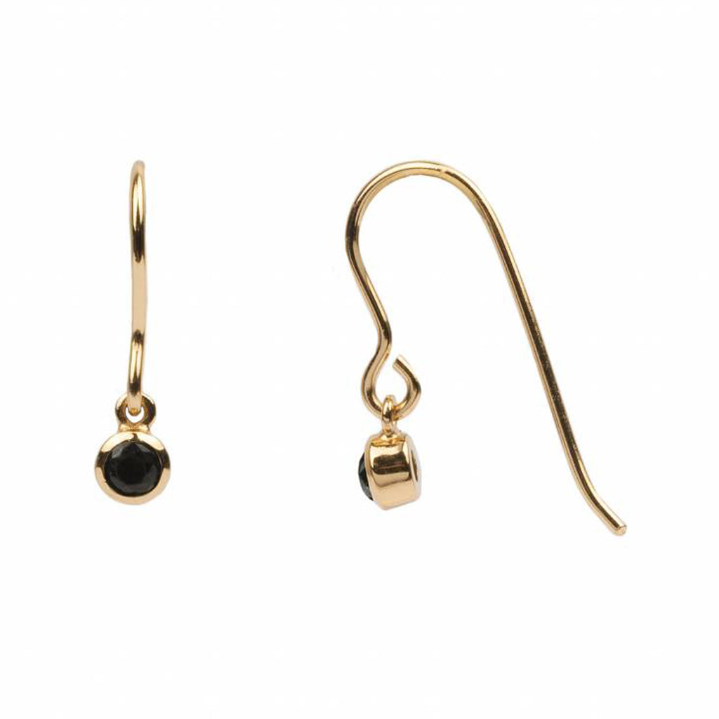 The hook onyx earrings in gold and black colour from the brand ALL THE LUCK IN THE WORLD