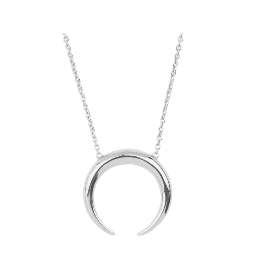 The horn necklace in silver colour from the brand ALL THE LUCK IN THE WORLD