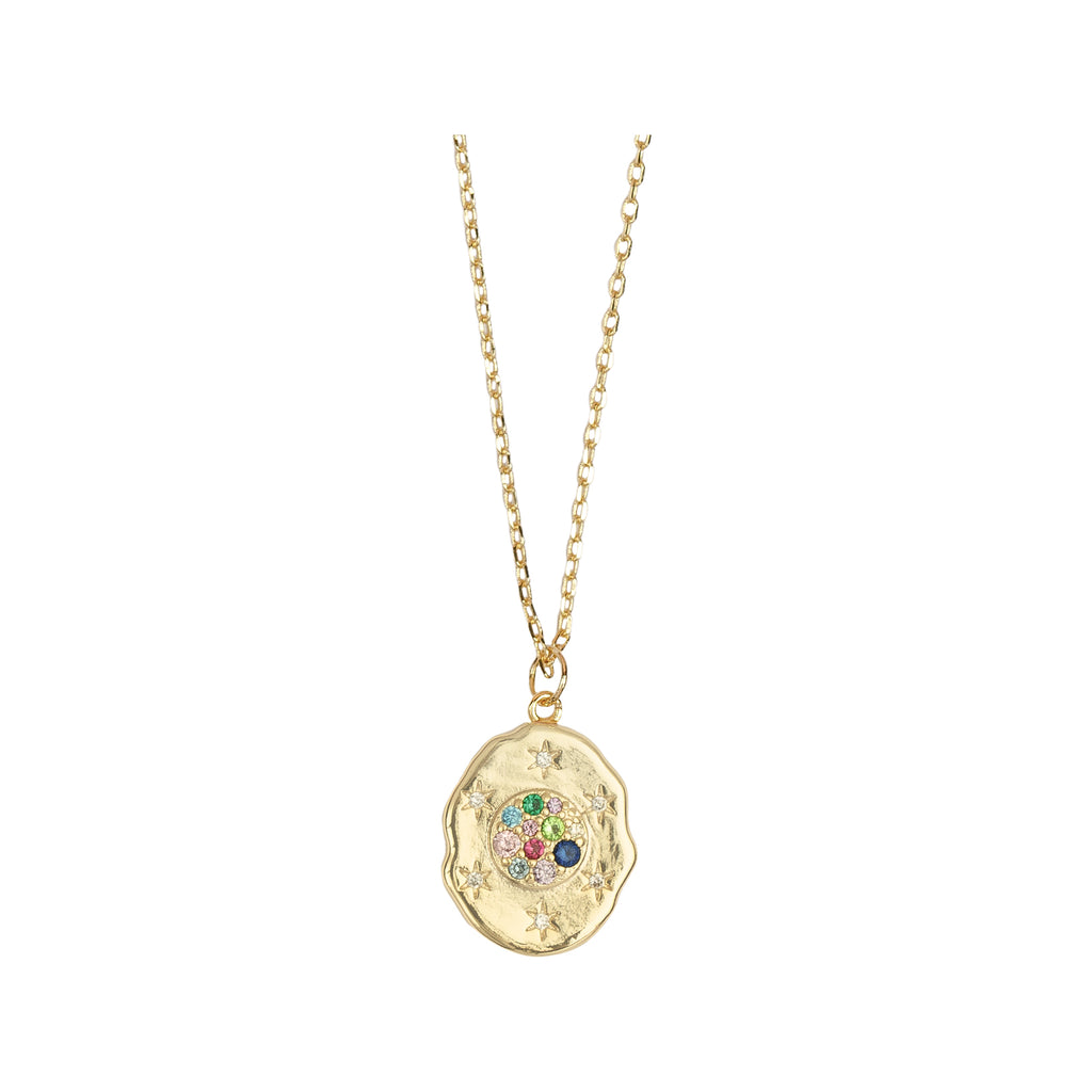 The lucky coin necklace in gold and multicolor colour from the brand ALL THE LUCK IN THE WORLD