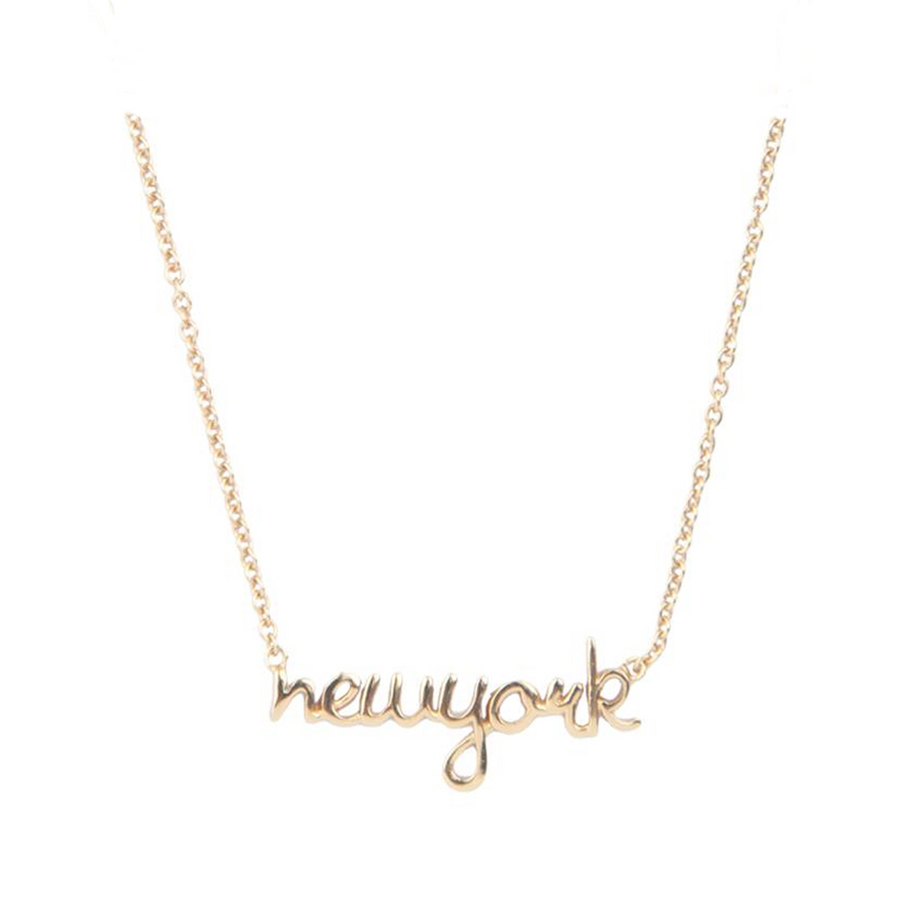 The New York necklace in gold colour from the brand ALL THE LUCK IN THE WORLD