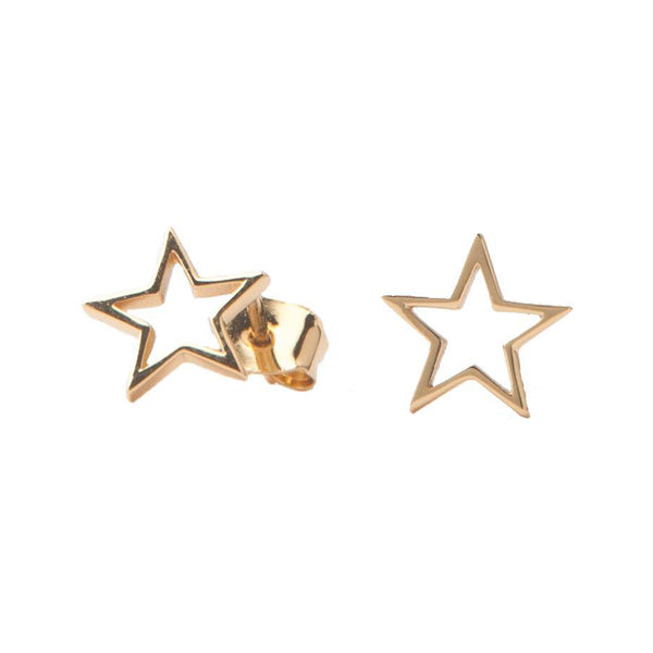 The open star earrings in gold colour from the brand ALL THE LUCK IN THE WORLD