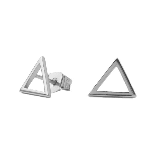 The open triangle earrings in silver colour from the brand ALL THE LUCK IN THE WORLD