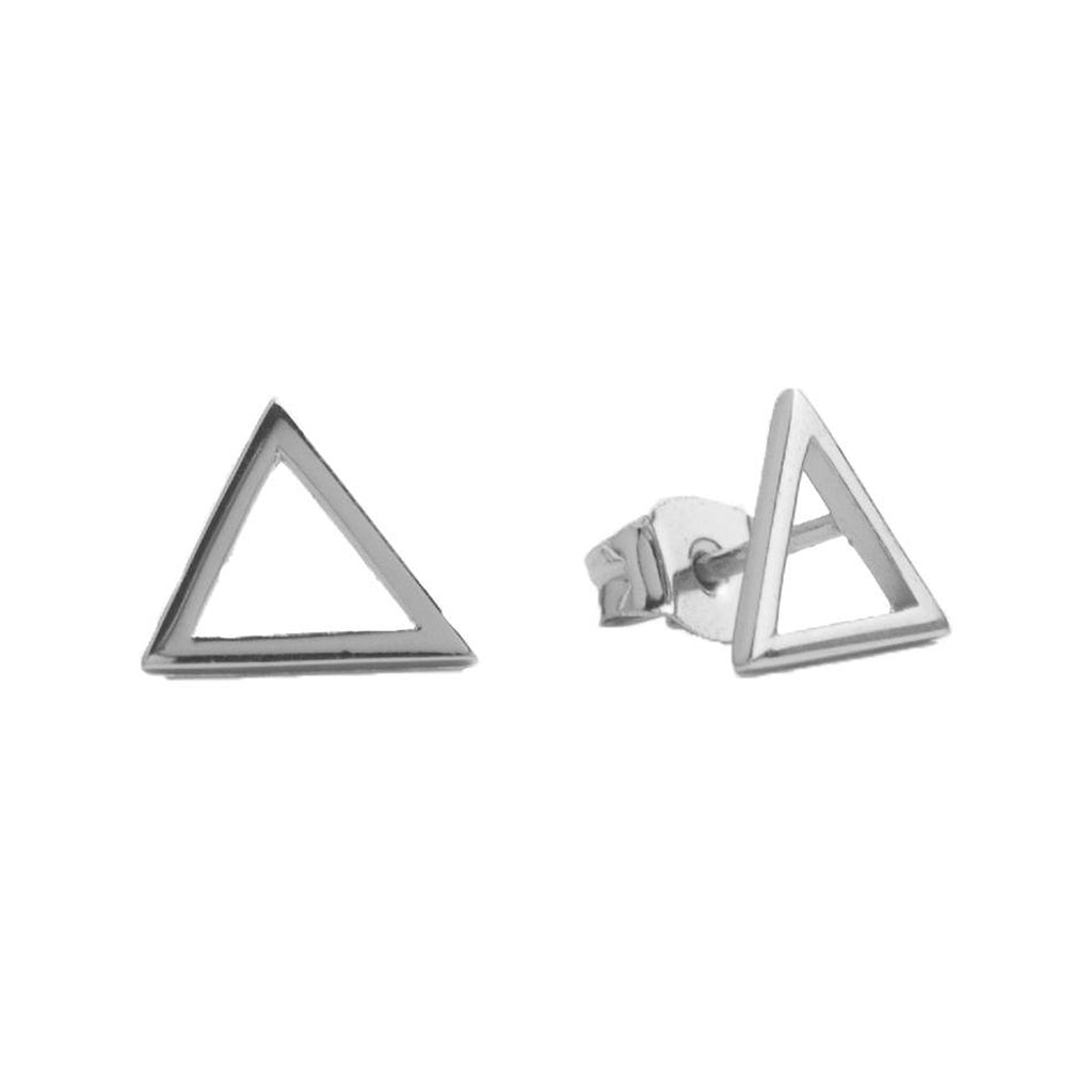 The open triangle earrings in silver colour from the brand ALL THE LUCK IN THE WORLD