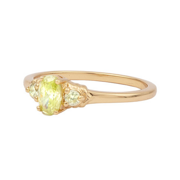 The Oval small ring in gold and lime colours from the brand ALL THE LUCK IN THE WORLD.