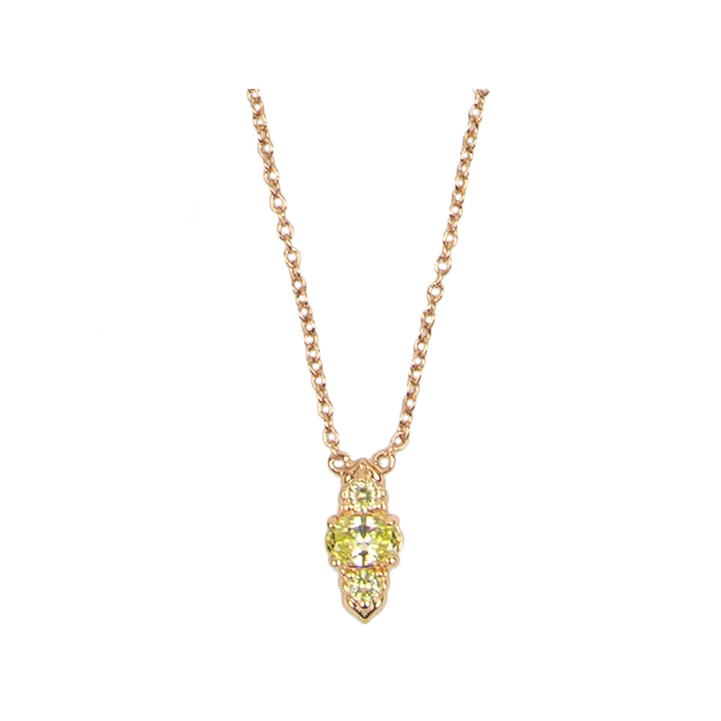 The ovals small necklace in gold and lime colour from the brand ALL THE LUCK IN THE WORLD