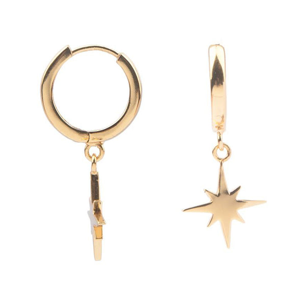 The star burst earrings in gold colour from the brand ALL THE LUCK IN THE WORLD