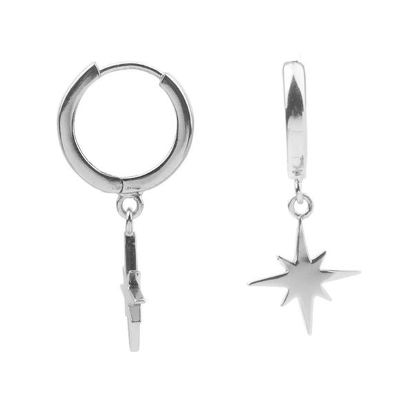 The star burst earrings in silver colour from the brand ALL THE LUCK IN THE WORLD