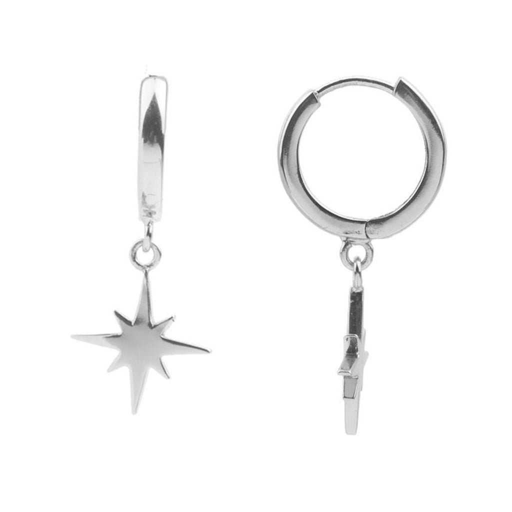 The star burst earrings in silver colour from the brand ALL THE LUCK IN THE WORLD