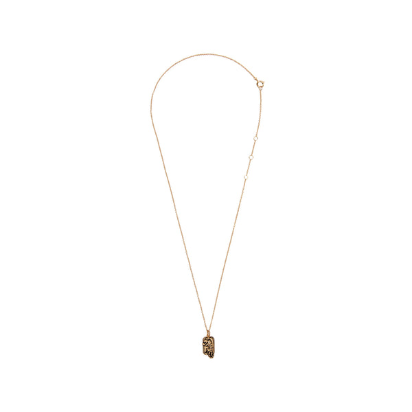 The tiger rectangle necklace in gold and black colour from the brand ALL THE LUCK IN THE WORLD