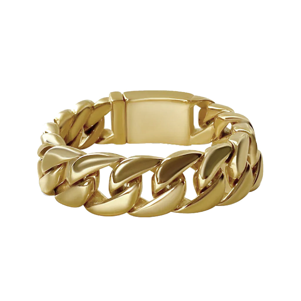 The chunky chain bracelet in gold colour from the brand ANISA SOJKA