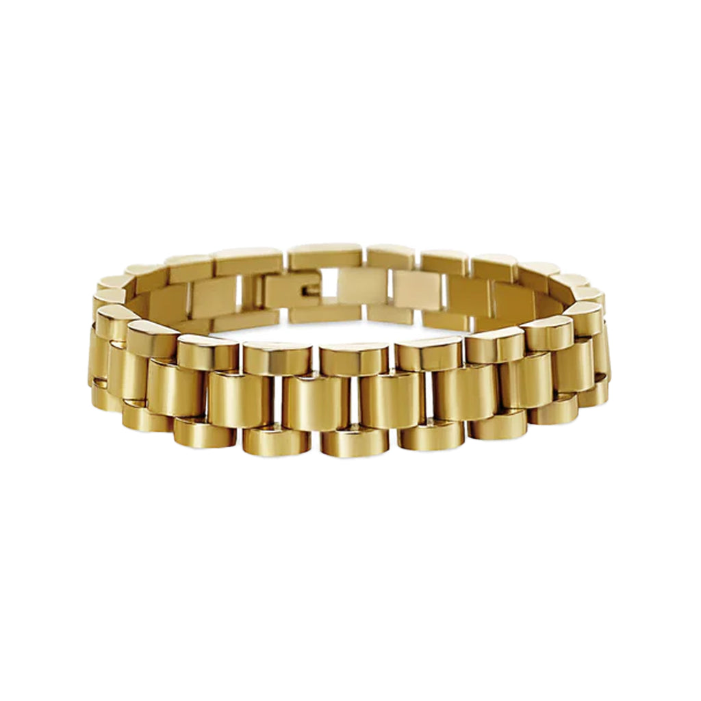 The chunky watch band bracelet in gold colour from the brand ANISA SOJKA