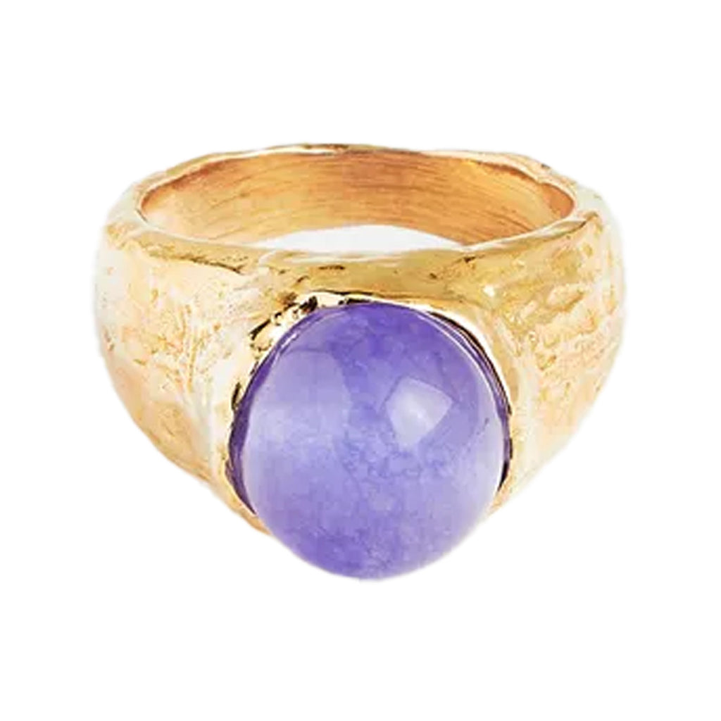 The Igneous ring in gold and purple colours from the brand ANITA BERISHA