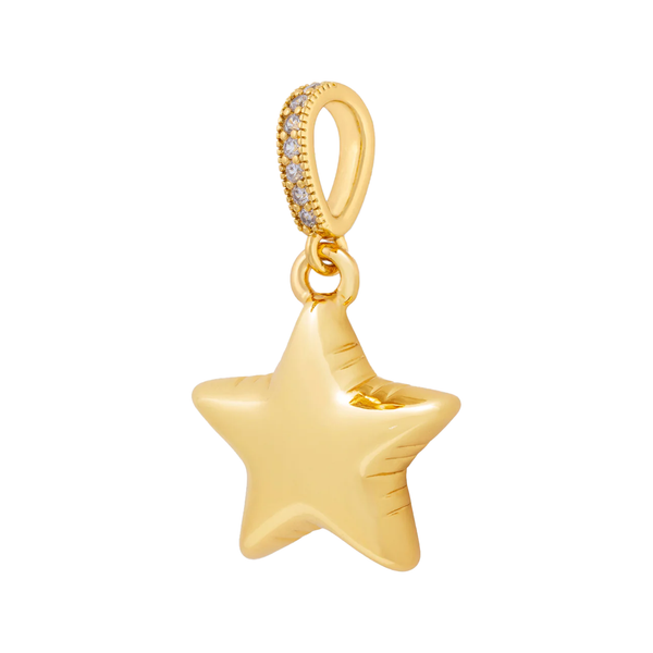 The Balloon Star pendant with pave connector in gold colour from the brand CRYSTAL HAZE