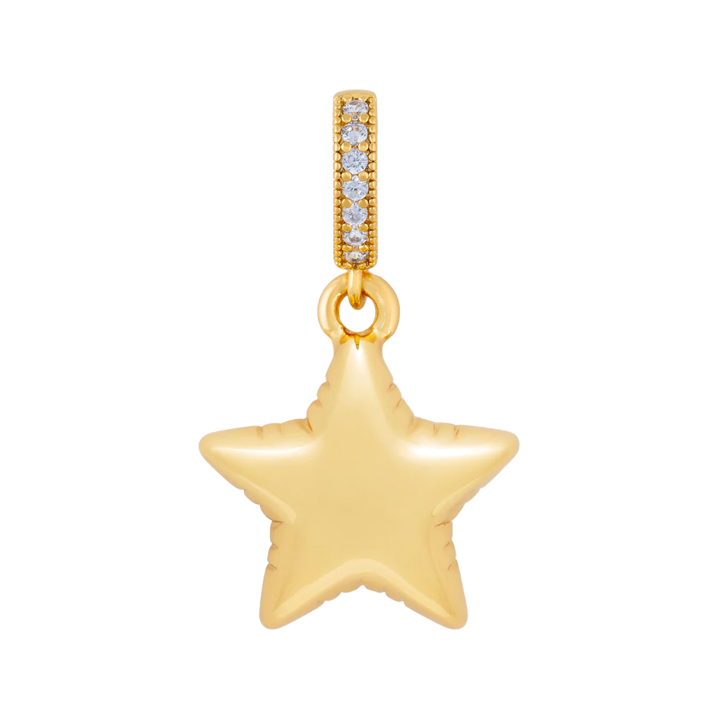 The Balloon Star pendant with pave connector in gold colour from the brand CRYSTAL HAZE