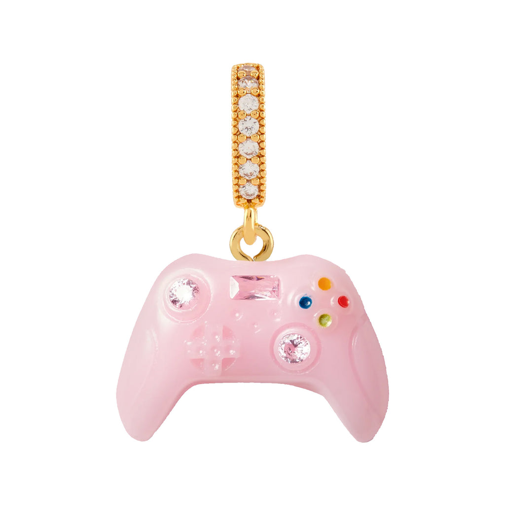 The Gamer pendant with pave connector in gold and lipgloss colours from the brand CRYSTAL HAZE