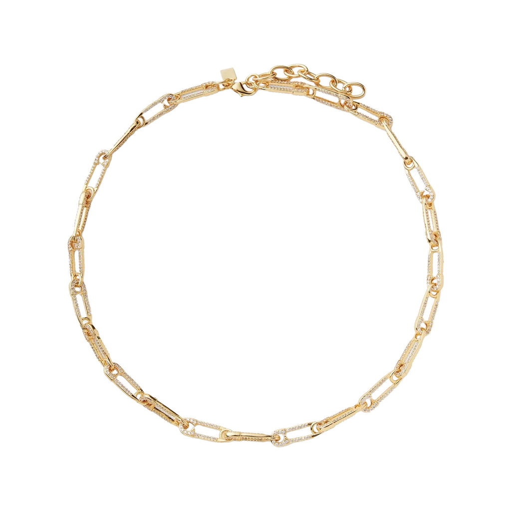 The Locked necklace in gold and clear colours from the brand CRYSTAL HAZE