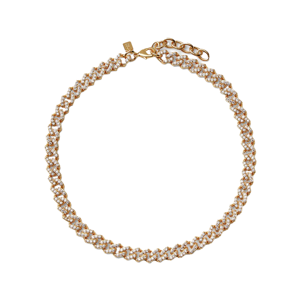 The Mexican chain crystal embellished necklace in gold and clear colour from the brand CRYSTAL HAZE