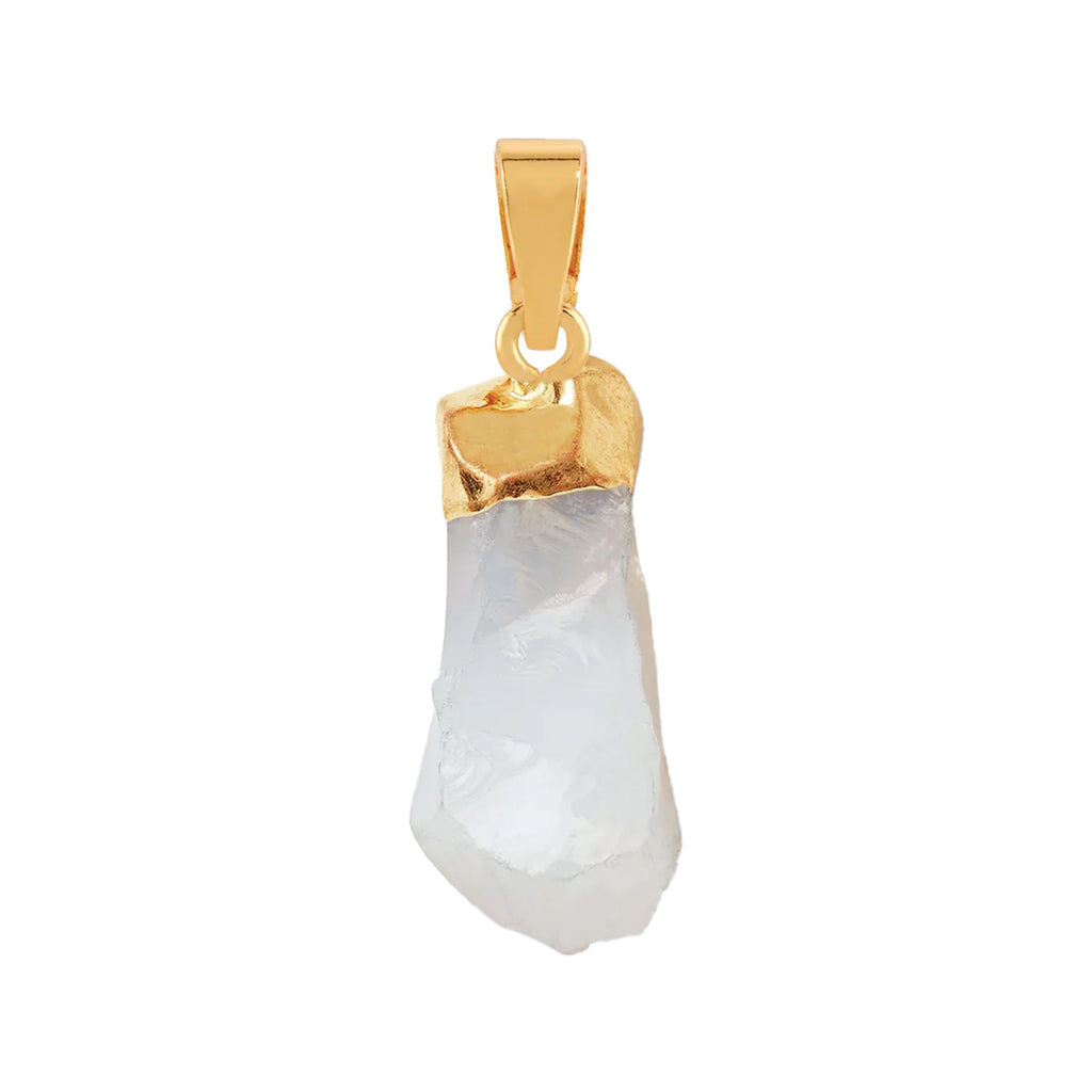 The Moonstone pendant with classic connector in gold and clear colours from the brand CRYSTAL HAZE