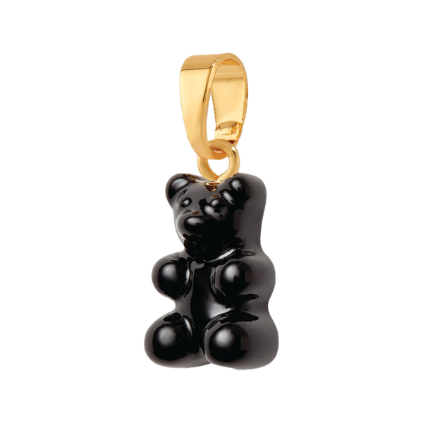 The nostalgia bear pendant with classic connector in gold and black colour from the brand CRYSTAL HAZE